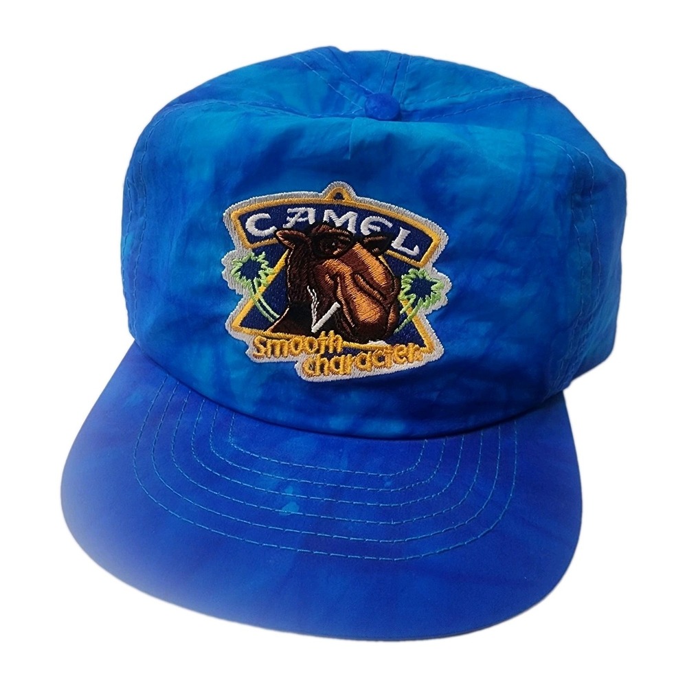 VTG 80s Joe Camel Smooth Character Cigarettes Tie Dye Nylon Adjustable Hat Cap